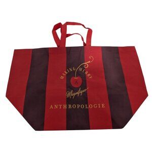 Anthropologie Making Merry Christmas Holiday Reusable Tote Bag Eco Sustainable